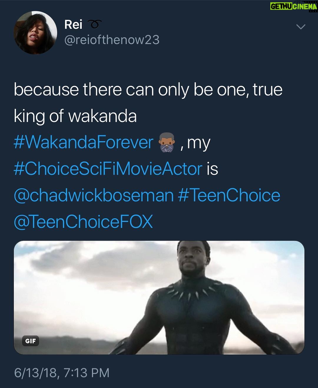 Chadwick Boseman Instagram - Thank you for your #TeenChoice votes and for showing so much love to #BlackPanther and our whole Marvel crew! ๐
๐พโโ๏ธ And the winners of last month's signed #Avengers poster giveaway areโฆ. @daniemaria, Jon Hardcastle, and Tamara Wade.