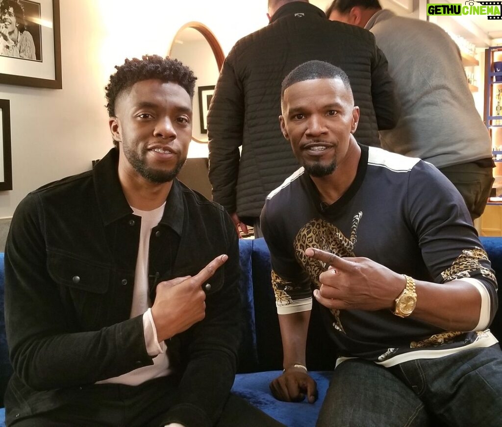 Chadwick Boseman Instagram - Chopped it up with @iamjamiefoxx on his new show #OffScript. Check it out: http://bit.ly/cboffscript Los Angeles, California
