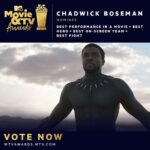 Chadwick Boseman Instagram – Feeling that #MTVAwards love. Thank you @MTV and all who vote. 🙏🏾 #WakandaForever