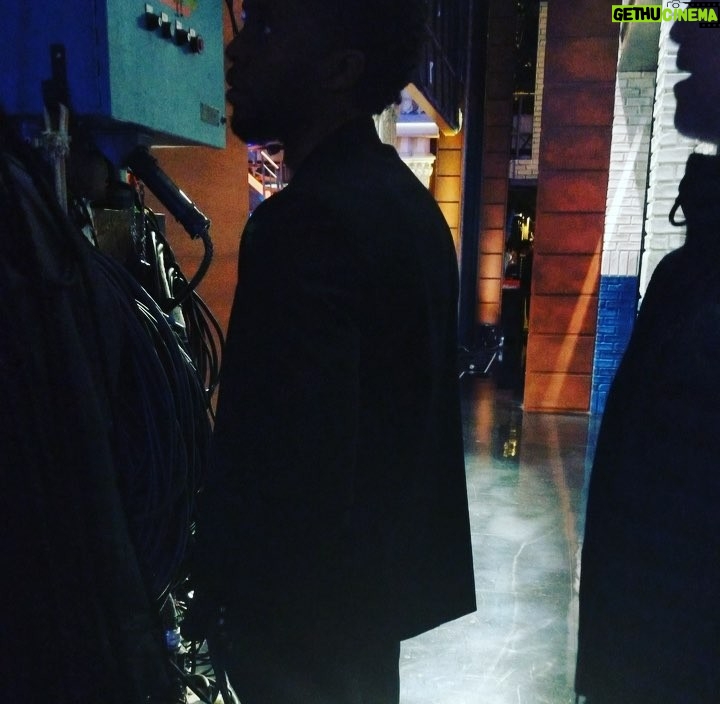 Chadwick Boseman Instagram - Come backstage with me and @stephenathome before you tune into tonight's @colbertlateshow. #LSSC #BlackPanther New York, New York