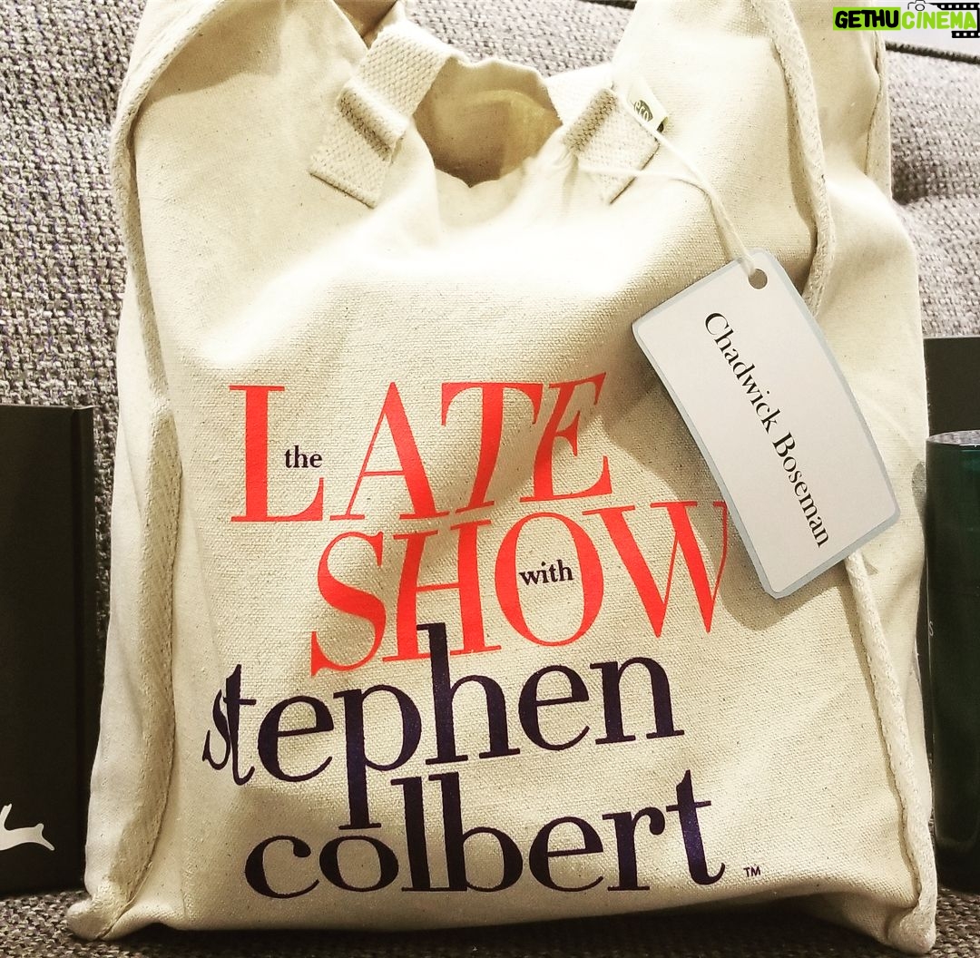 Chadwick Boseman Instagram - Come backstage with me and @stephenathome before you tune into tonight's @colbertlateshow. #LSSC #BlackPanther New York, New York