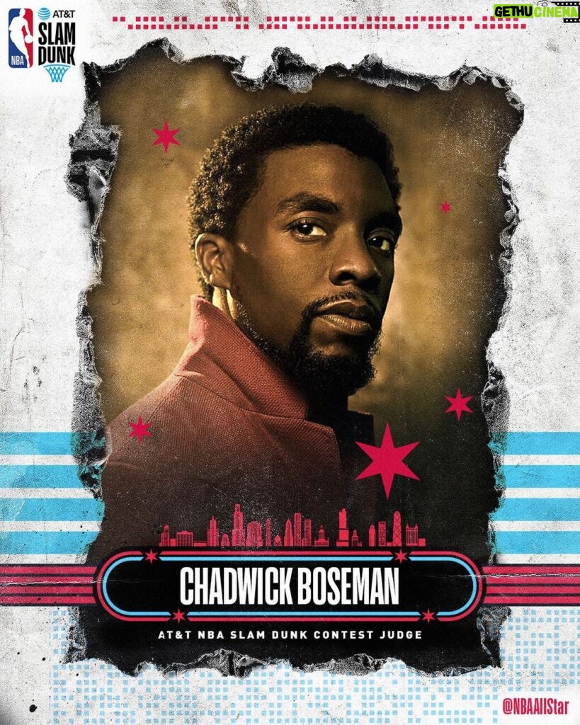 Chadwick Boseman Instagram - I remember hitting the court with @Common in the 2015 #NBAAllStar basketball game. Excited to team up with him again this weekend to judge the #ATTSlamDunk contest with @CandaceParker, @ScottiePippen and @DwyaneWade. See ya soon Chi-Town! Chicago, Illinois