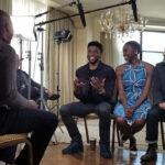 Chadwick Boseman Instagram - Excited to see you guys at tonight’s #InfinityWar premiere. Until then, here’s a look behind the scenes of our junket. Bonus: I’ve got a poster signed by the gang. Stay tuned for a chance to win!