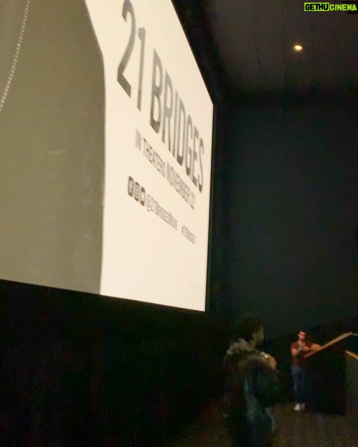 Chadwick Boseman Instagram - You never know where we may show up. Surprised a theater in Miami. Where are you seeing #21Bridges this weekend? Miami, Florida