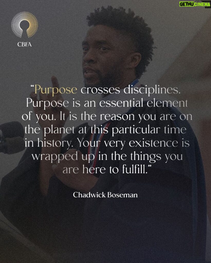 Chadwick Boseman Instagram - We are here to inspire and get inspired as we all find what truly makes us unique. Let’s all start this new year with purpose. What does purpose mean to you? #thecbfa #happynewyear