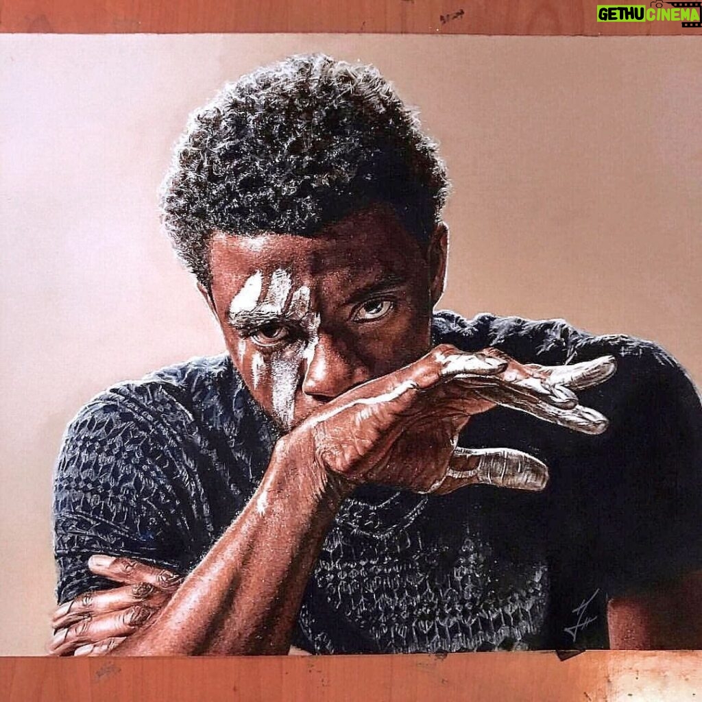 Chadwick Boseman Instagram - Only pastels and pencils, wow. The realism by @tylorhepner is impeccable. 🎨 #FanArtFriday