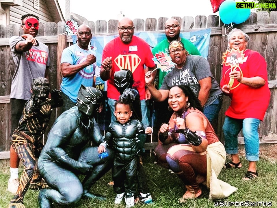 Chadwick Boseman Instagram - This #FanFriday is brought to you by the Smiths, who brought #Wakanda to their own backyard! Although I think I see Spidey and maybe Batman (BOOM! ZAP!) also at the cookout...