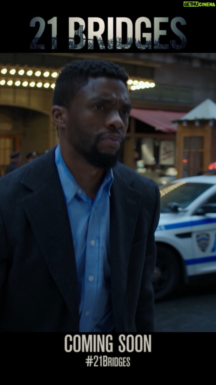 Chadwick Boseman Instagram - Manhattan island is shutdown by 1 man. Check out the new @21BridgesMovie trailer that just debuted at #ComicCon. #SDCC50
