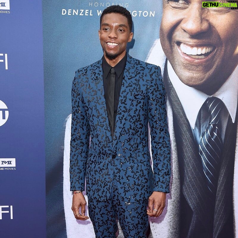 Chadwick Boseman Instagram - It was an honor to speak at this tribute, which airs tonight @ 10pm on @TNTDrama. Thank you to the @AmericanFilmInstitute for an inspiring evening. #AFIDenzel