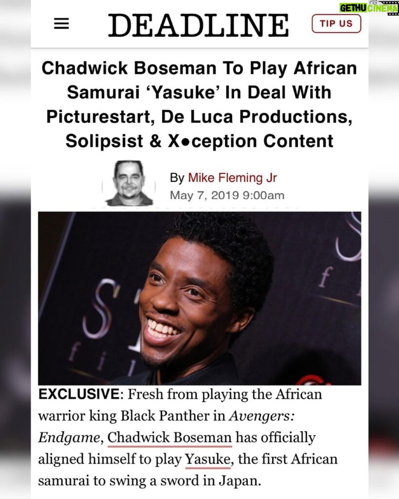 Chadwick Boseman Instagram - #Yasuke [Link in bio]