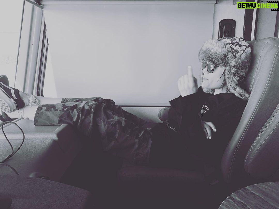 Channing Tatum Instagram - She some how pulls off looking hot in an RV with faux fur gas station hat i bought her as a joke. (Also can you believe i found a vegan friendly hat in a gas station) #hotcopilot
