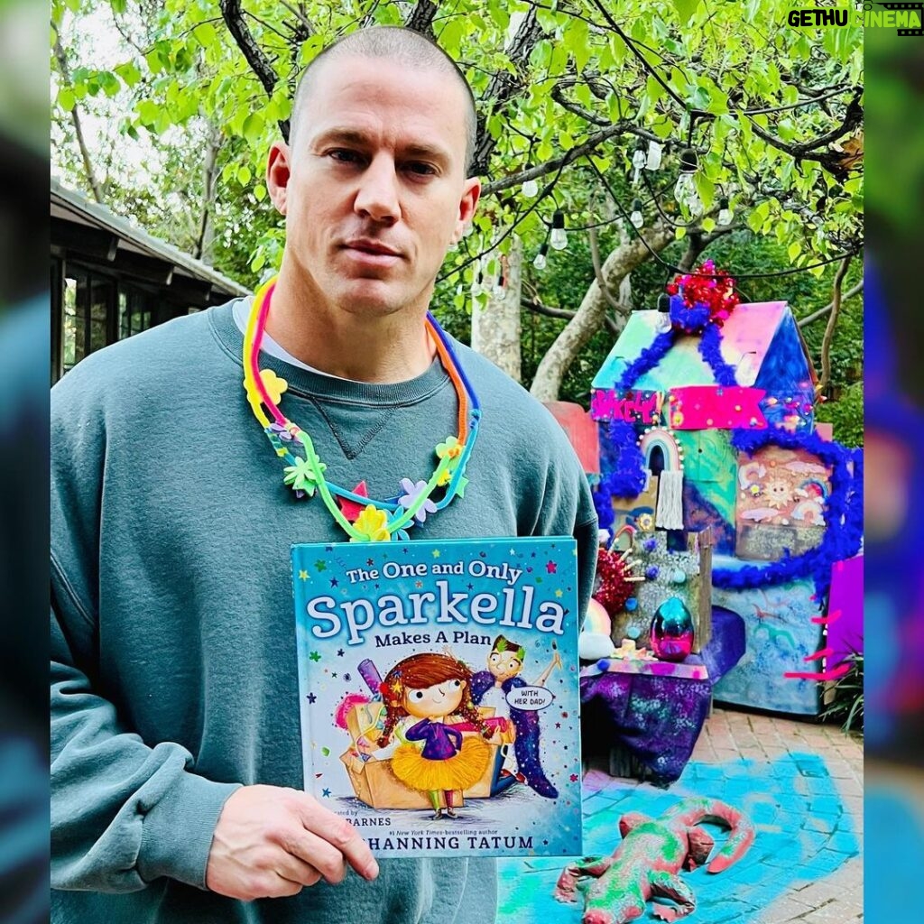 Channing Tatum Instagram - It's hard to believe that we're just over a month away from the release of THE ONE AND ONLY SPARKELLA MAKES A PLAN. I'm excited to announce that I'm hosting an in-person launch event at @BarnesandNoble The Grove on Weds, 6/1 at 7pm PT!  For anyone who can't make it, I’m also having a virtual launch event hosted by @brooklinebooksmith on Friday, 6/3 at 6pm ET.  Ticket info & registration details at the link in my bio and here: https://linktr.ee/sparkella And bonus: if you've already preordered, are planning to preorder, or if you get tickets for one of my events, you can upload your preorder receipt at the link in my bio to receive a free @Sparkella sticker sheet from @MacKidsBooks! #Sparkella