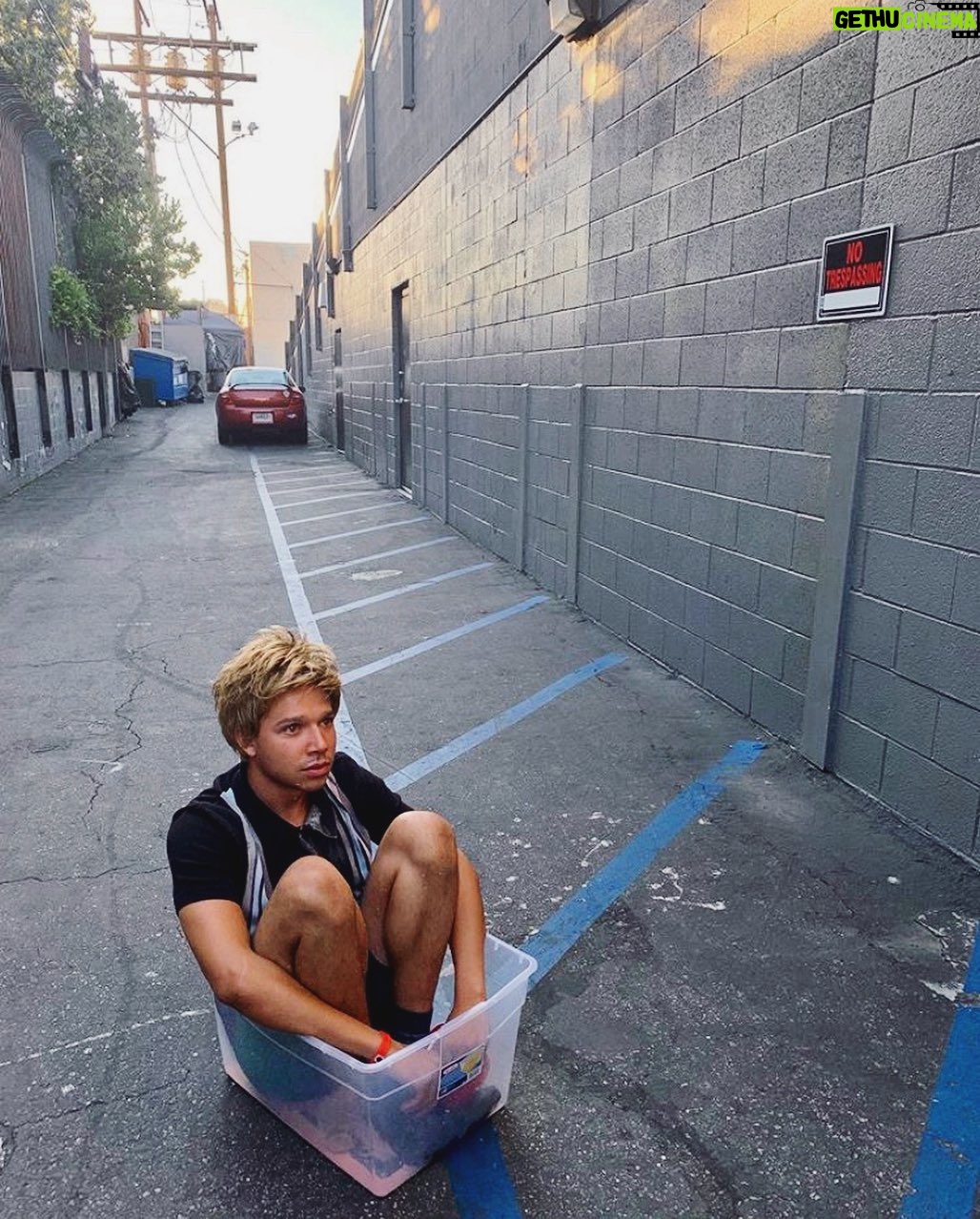 Chanse McCrary Instagram - “Milky Boy at Dawn” - UCB 2019 - plastic, concrete, regret, strawberry Nesquik Upright Citizens Brigade Sunset