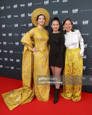 Chantal Thuy Instagram - This week at #TIFF was a dream come true. It’s always been on my bucket list to tell a Vietnamese Québécois story on the big screen and to be part of a film based on such a celebrated novel by @kimthuylythanh fulfilled a deep need as a storyteller. Not only is it the first of its kind for this community, but walking in her mother’s shoes helped me understand my own mom’s journey more deeply. In the process of shooting this film last year, I too became a first time mom. 

To add to this, the most magical part of the night besides watching the film with my RU family and best friends, was being dressed in a custom traditional Vietnamese Áo Dài khăn đóng created by @thainguyenatelier. Thai not only made me feel beautiful in this dress (as a 8month postpartum mama, I was nervous about getting back on a red carpet 🤷🏻‍♀️), but he made me feel pride in representing and celebrating my culture. I’m holding onto everything I can that is a part of my Vietnamese heritage (language, food, customs) and wearing this beautiful Áo Dài khăn đóng certainly is an important part of it.

I’m writing this as my sister union in the US is on strike, and acknowledge that we’re going through an extremely difficult time right now. I’m thankful that SAG-AFTRA allowed me to promote this film (under a UDA contract). I’m proud to have worked on my first Canadian film, which was entirely funded by the Canadian & Quebec government agencies @la.sodec @telefilm_canada @amalga.prod @imminafilms @tiff_net 

❤️ Gorgeous hair & makeup by @ivylammakeup