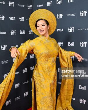 Chantal Thuy Instagram - This week at #TIFF was a dream come true. It’s always been on my bucket list to tell a Vietnamese Québécois story on the big screen and to be part of a film based on such a celebrated novel by @kimthuylythanh fulfilled a deep need as a storyteller. Not only is it the first of its kind for this community, but walking in her mother’s shoes helped me understand my own mom’s journey more deeply. In the process of shooting this film last year, I too became a first time mom. 

To add to this, the most magical part of the night besides watching the film with my RU family and best friends, was being dressed in a custom traditional Vietnamese Áo Dài khăn đóng created by @thainguyenatelier. Thai not only made me feel beautiful in this dress (as a 8month postpartum mama, I was nervous about getting back on a red carpet 🤷🏻‍♀️), but he made me feel pride in representing and celebrating my culture. I’m holding onto everything I can that is a part of my Vietnamese heritage (language, food, customs) and wearing this beautiful Áo Dài khăn đóng certainly is an important part of it.

I’m writing this as my sister union in the US is on strike, and acknowledge that we’re going through an extremely difficult time right now. I’m thankful that SAG-AFTRA allowed me to promote this film (under a UDA contract). I’m proud to have worked on my first Canadian film, which was entirely funded by the Canadian & Quebec government agencies @la.sodec @telefilm_canada @amalga.prod @imminafilms @tiff_net 

❤️ Gorgeous hair & makeup by @ivylammakeup