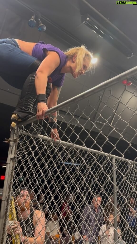 Chantelle Allison Instagram - Shazza McKenzie goes off the top of the cage at ICW NHB Presents: PitFighterX 18, TWE Arena, Chatanooga-Tennessee, Fall 2023 -🎥: KRW Cameraman @valowrestling || Follow @icwnhb for more! -Head over to www.kingsroadwrestling.com or click the Shop button in our bio⬆️⬆️ to purchase exclusive Kings Road Wrestling Merchandise👕🧢! - - - - - - - - - - - - - - - - - - - - - - - - - - - - #gamechangerwrestling #gcw #gcwwrestling #indywrestling #deathmatchwrestling #wwe #wweraw #wwesmackdown #wwenxt #allin #prowrestling #aew #aewwrestling #aewdynamite #ecw #icwnhb