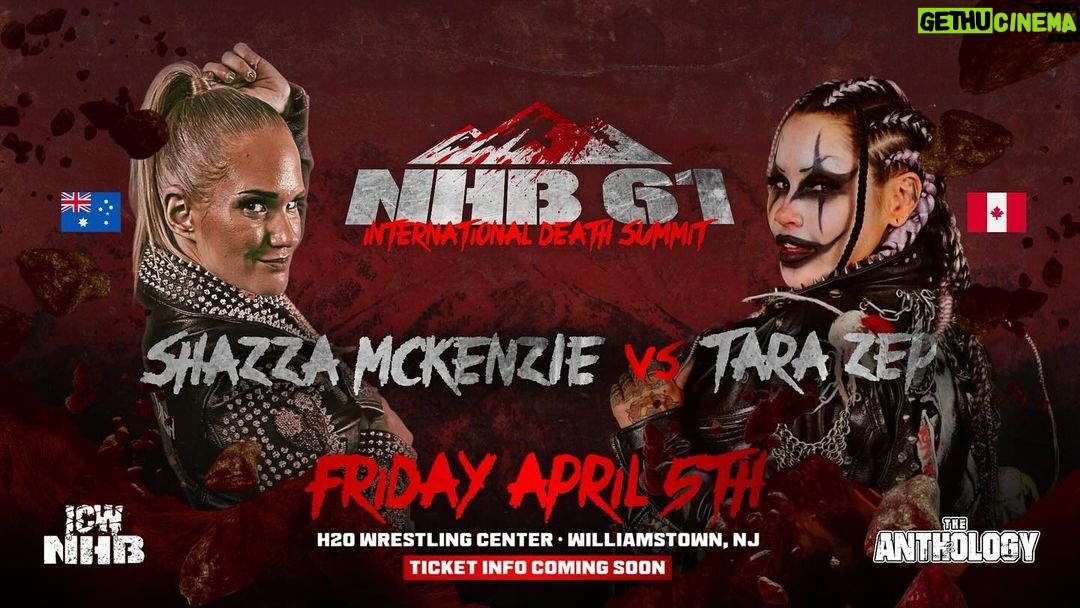 Chantelle Allison Instagram - MANIA WEEKEND #NHB61 TICKETS are ON SALE NOWβΌοΈ FIRST TIME EVER π©Έ SHAZZA McKENZIE π¦πΊ vs TARA ZEP π¨π¦ β οΈ #NHB61 βοΈ INTERNATIONAL DEATH SUMMIT!! πΊπΈ π¨π¦ π―π΅ π¬π§ π¦πΊ π³πΏ LIVE! FRIDAY APRIL 5th - H2O CENTER in WILLIAMSTOWN NJ 8PM ποΈ BYOB π» TICKETS - NHBDeathSummit.eventbrite.com LESS THAN 30 MINUTES from PHILADELPHIA! H20 Wrestling: Hardcore Hustle Organization