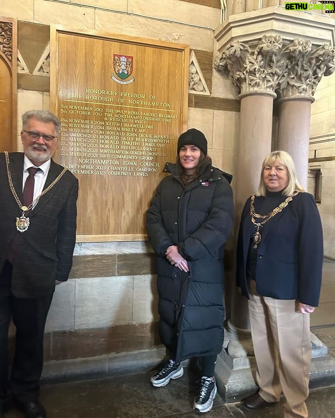 Chantelle Cameron Instagram - Extremely honoured to be a part of history and seeing my name on the board with other people who have also received this honour. Gives me so much pride. The only other female to have received this honour has been Princess Diana which is amazing to be apart of history now. Thank you Northampton #proudtobe Northampton, Northamptonshire