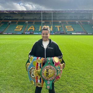 Chantelle Cameron Instagram - 💭 A win on November 25 and the Northampton homecoming dream moves one step closer @chancam91 @northamptonsaints 

#CameronTaylor2 #Undisputed #Boxing