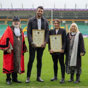 Chantelle Cameron Instagram - Northampton’s finest 🙌 

Congratulations to @bigcourts89 and @chancam91, who have been awarded the Freedom of Northampton Town in honour of their remarkable sporting achievements.