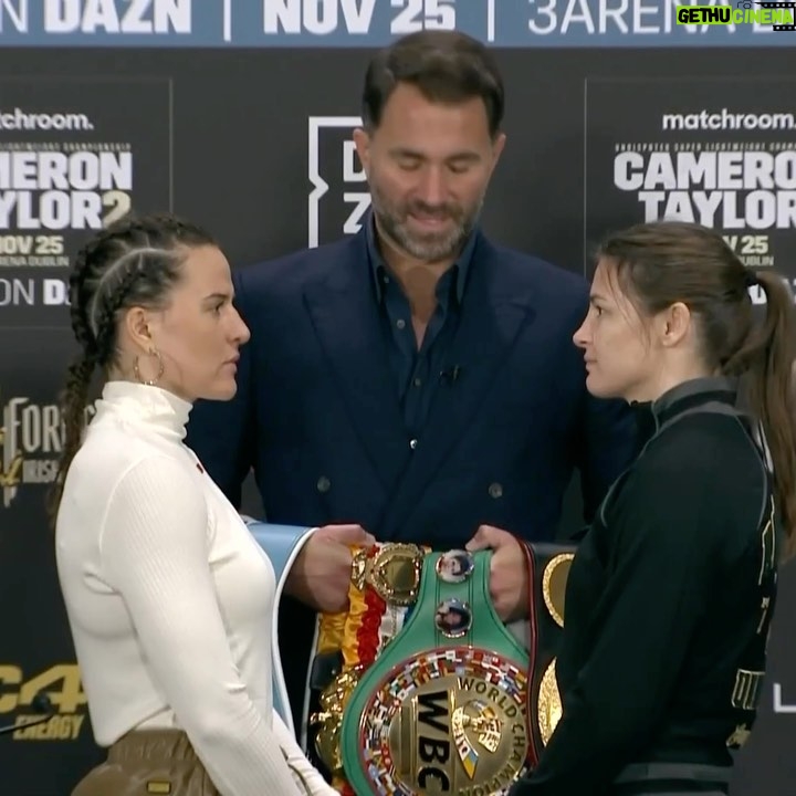 Chantelle Cameron Instagram - FACE OFF 👀 @chancam91 vs @katie_t86 🔥🔥 Undisputed World Super Lightweight Championship #CameronTaylor2 live on DAZN Dublin, Ireland