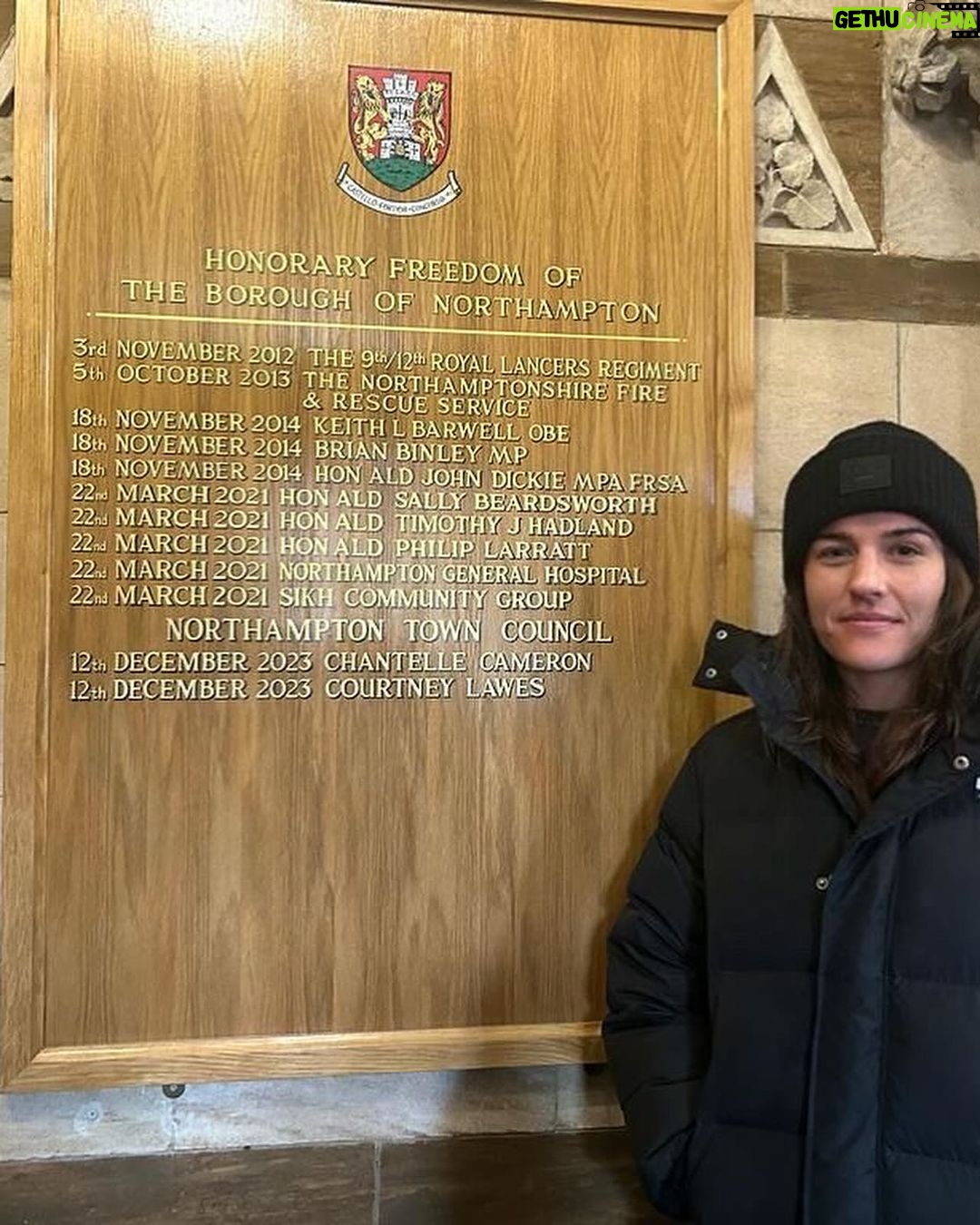 Chantelle Cameron Instagram - Extremely honoured to be a part of history and seeing my name on the board with other people who have also received this honour. Gives me so much pride. The only other female to have received this honour has been Princess Diana which is amazing to be apart of history now. Thank you Northampton #proudtobe Northampton, Northamptonshire