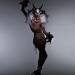 Charity Kase Instagram - The creature stepped into the moonlight, beady eyes twinkling, long fingers twitching. Photo by @lukenugentstudio Collar by @videnoircouture #dragmonster #halloween London, United Kingdom
