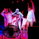 Charity Kase Instagram - Leaving it all on the stage 💀 🩸 Some photos from the last 7 weeks of tour! Thanks to these gorgeous icons for putting a hell of a show on every night for each and every one of us! You’re all incredible at what you do and absolute sweethearts. @billyroysawyer @mylesnewland @dannycoburnn @kyleashleys 🖤 Look @bycharitykase #dragraceuk #dragmonster #vossevents London, United Kingdom