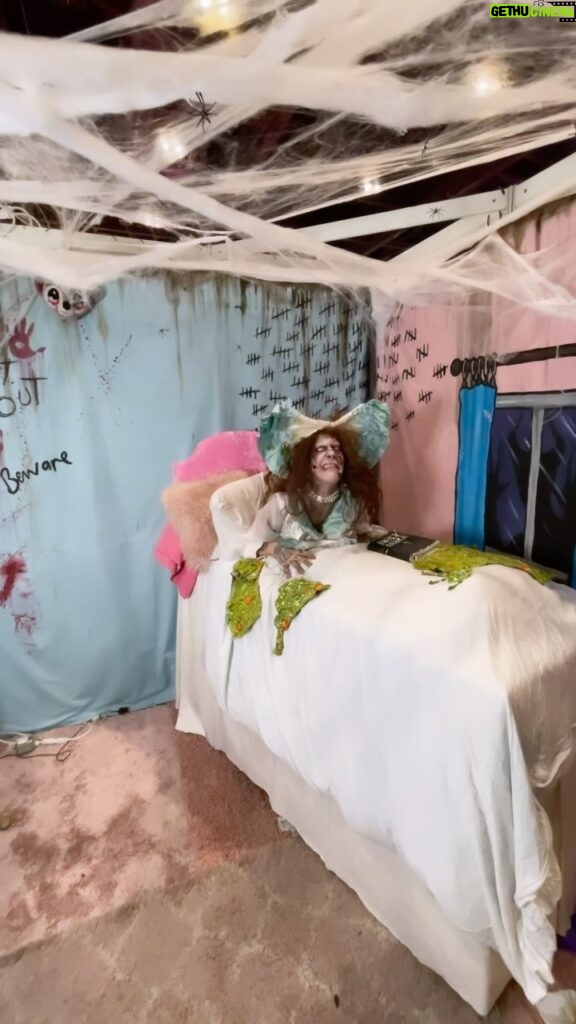 Charity Kase Instagram - @rupaulsdragcon UK day 1 🤢 Bed made by the incredible @silver__rox Look @bycharitykase rhinestoned by @marceelowilliam Vomit rhinestoned by @lussiesworld Inspired by the amazing @alexandra__martini, who is the queen of this gag!! and @portaventuraworld 💓 #theexorcist #gag London, United Kingdom
