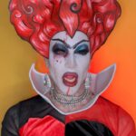 Charity Kase Instagram - Day 43 #366daysofdrag OFF WITH HER HEAD 🪓 ❤️ Costume from @smiffysuk Contacts from @madworldlondon #dailydrag #dragmonster #cosplay