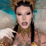 Charity Kase Instagram - Day 39 #366daysofdrag I love angles ❤️ 👼🏻 Headpiece, collar and cuff set from @trashyplanets Wings from @tigerlilythemewear Cosmetic work by @drvincentwong #dailydrag #dragraceuk In Heaven