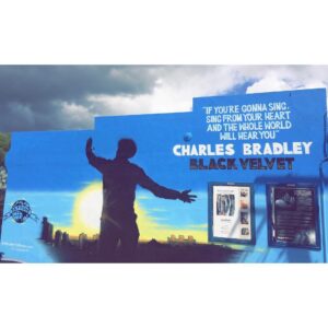 Charles Bradley Instagram - The final #BlackVelvet murals are up in Los Angeles, London and New Zealand.
Continue to share your photos with the tag #CharlesBradleyForever to be featured on our mural page and entered to win an exclusive Charles Bradley gift package (winner will be notified this Friday) - dapt.one/CBforever

LA: Dust Studios - 920 N Formosa Ave

London: Buxton Street

NZ: 23 Waitoa Road, Hataitai, Wellington

#screamingeagleofsoul #charlesbradley #daptonerecords #dunhamrecords #daptone @kishabari @thejoemiller