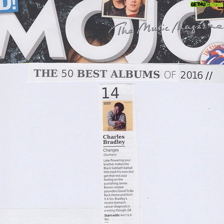 Charles Bradley Instagram - MOJO names "Changes" No 14 album of the year. #mojomagazine London, United Kingdom