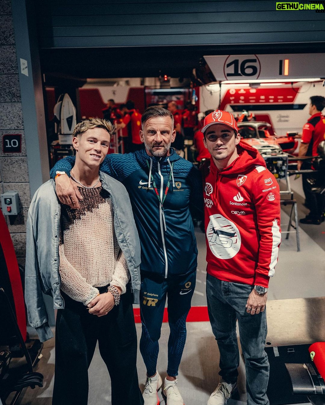 Charles Leclerc Instagram - Friends since school. 🤍 It’s practice day for me in Vegas for the first ever time but it is also the day of Hugo’s first ever fight in the US. Representing well Monaco 🇲🇨🤍