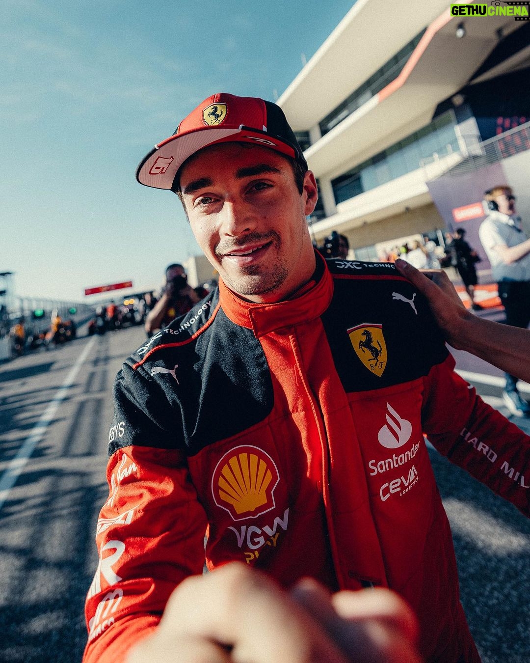 Charles Leclerc Instagram - Back on pooooole babyyy. Really happy with that. But before Sunday’s race, we’ve got another qualifying and the sprint race this afternoon. Let’s go ! Circuit of The Americas