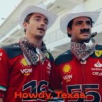 Charles Leclerc Instagram - Cowboy tryouts for @charles_leclerc and @carlossainz55 went pretty much as expected 😅 #USGP 🇺🇸 #CharlesLeclerc #CarlosSainz #F1 COTA Circuit of the Americas