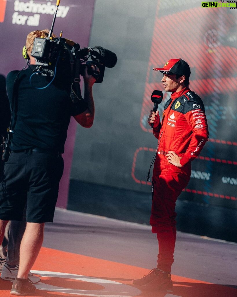 Charles Leclerc Instagram - Back on pooooole babyyy. Really happy with that. But before Sunday’s race, we’ve got another qualifying and the sprint race this afternoon. Let’s go ! Circuit of The Americas