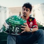 Charles Leclerc Instagram - I forgot this was my 100th GP with @scuderiaferrari, so this special helmet design doesn’t make sense but it’s beautiful 🥰 Look at that greeeeeeen Austin, Texas