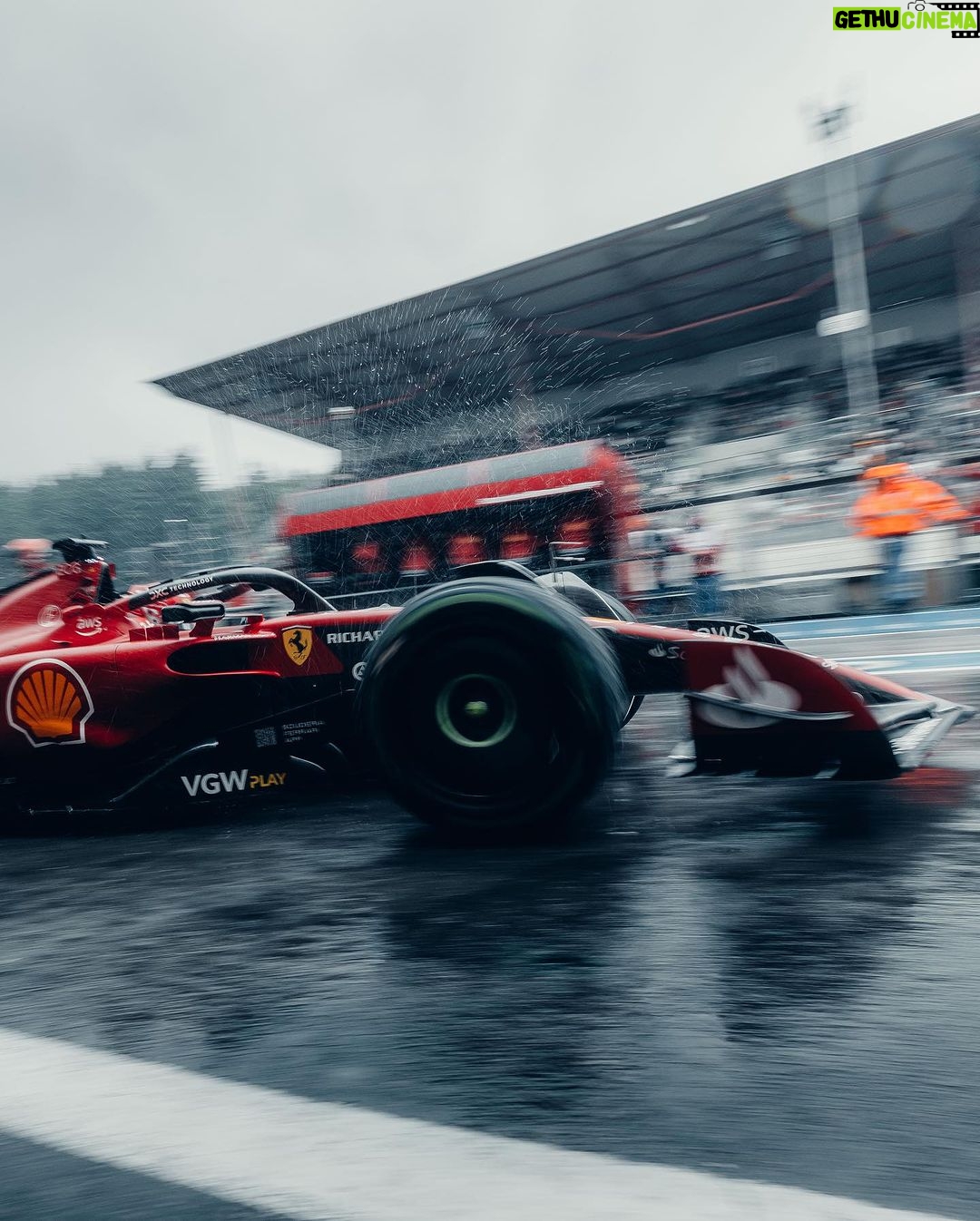 Charles Leclerc Instagram - P2 on track, P1 for Sunday. Good day in tricky conditions. Circuit de Spa-Francorchamps