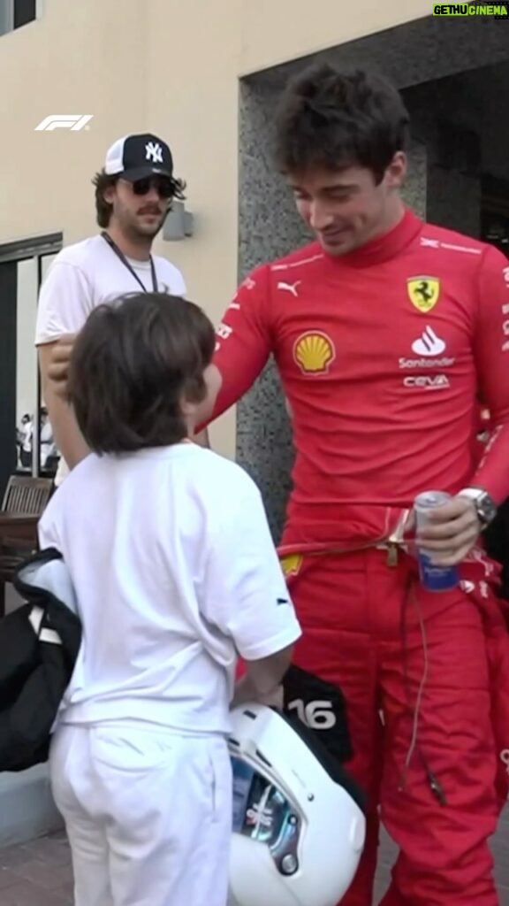 Charles Leclerc Instagram - Charles Leclerc makes a young fan’s day 🥰 #F1 #Formula1 #AbuDhabiGP @charles_leclerc @scuderiaferrari