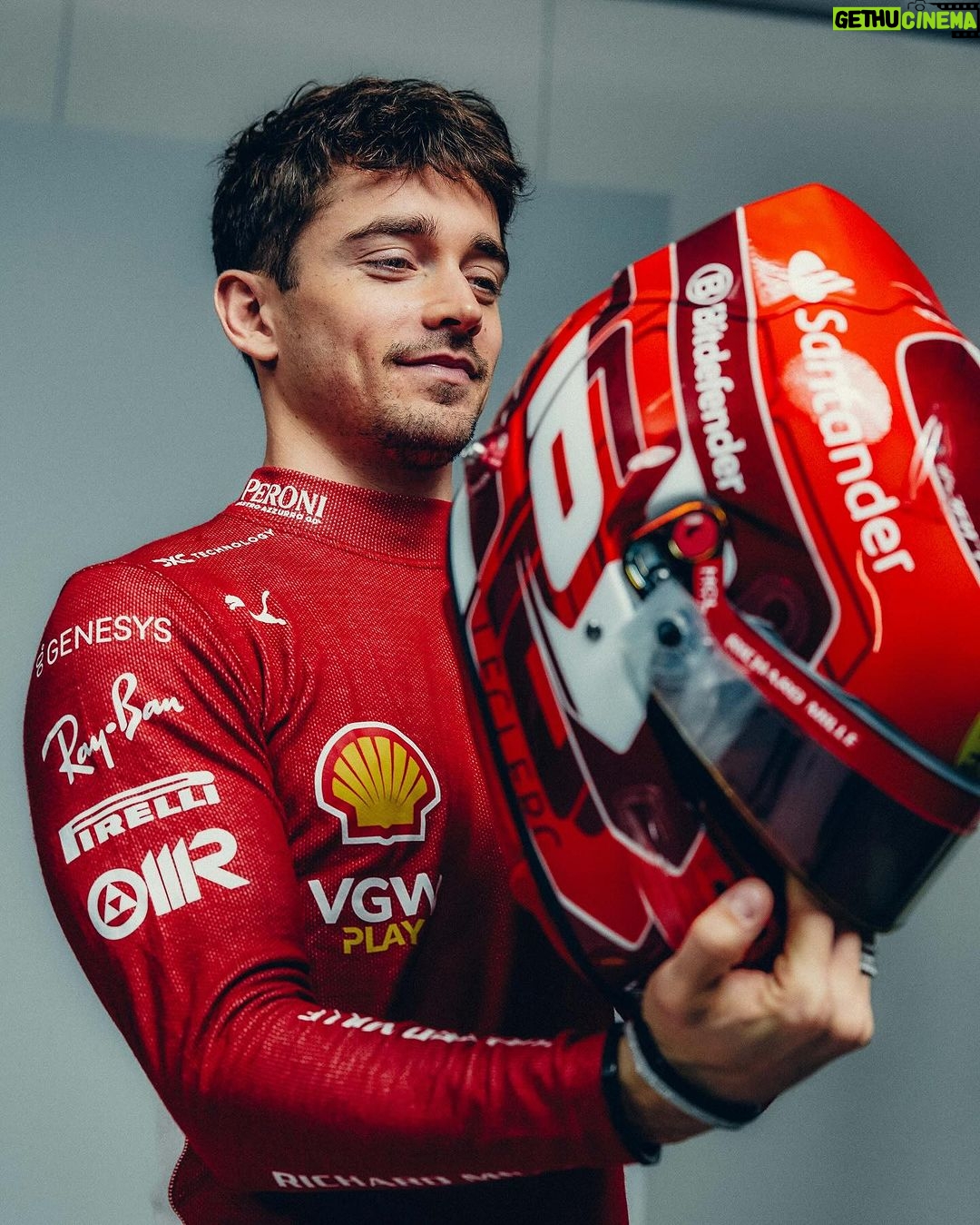 Charles Leclerc Instagram - New season, new helmet. And I’ll already wear it today 🏎️