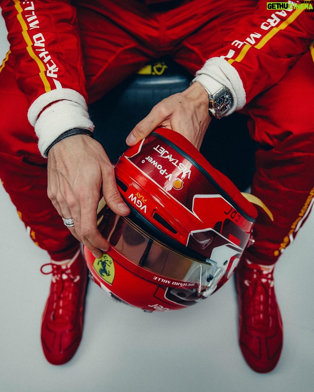 Charles Leclerc Instagram - New season, new helmet. And I’ll already wear it today 🏎️