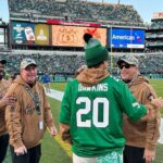 Charles Melton Instagram - I had the best weekend with family and friends watching the eagles get another W!!! Thank you Brian, Jess and @philadelphiaeagles FOR THIS AMAZING EXPERIENCE & for letting me lead the fight song! FLY EAGLES FLY 🦅