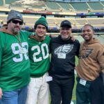 Charles Melton Instagram - I had the best weekend with family and friends watching the eagles get another W!!! Thank you Brian, Jess and @philadelphiaeagles FOR THIS AMAZING EXPERIENCE & for letting me lead the fight song! FLY EAGLES FLY 🦅