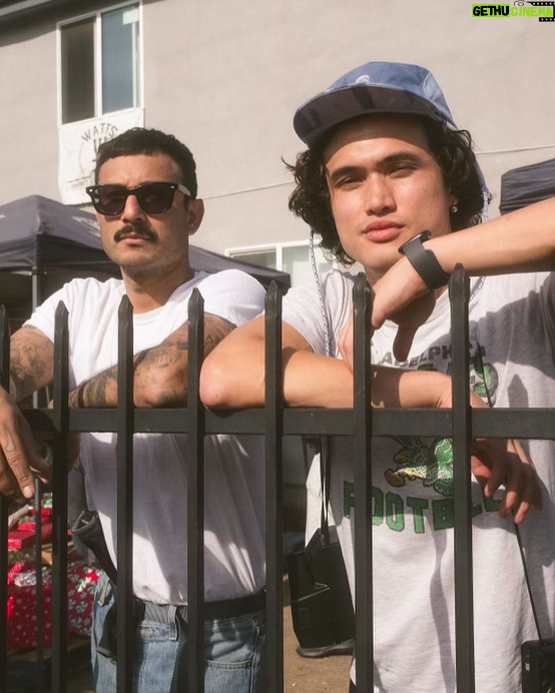 Charles Melton Instagram - grateful for @ughssan & everything he’s doing for the community @feedthestreets_la