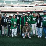 Charles Melton Instagram - I had the best weekend with family and friends watching the eagles get another W!!! Thank you Brian, Jess and @philadelphiaeagles FOR THIS AMAZING EXPERIENCE & for letting me lead the fight song! FLY EAGLES FLY 🦅