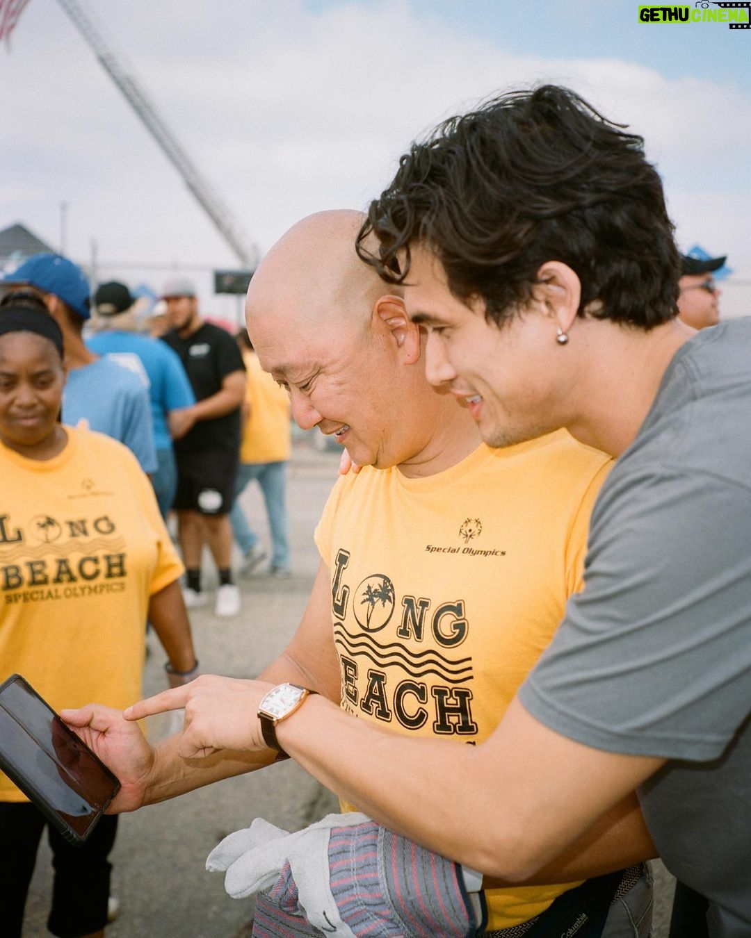 Charles Melton Instagram - great times with some athletes this weekend in Long Beach @sosocal @specialolympics 💪🏼