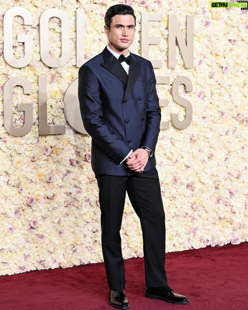Charles Melton Instagram - had a fantastic time at the #GoldenGlobes celebrating @maydecemberfilm @goldenglobes @samanthamcmillen_stylist @hairbycandicebirns