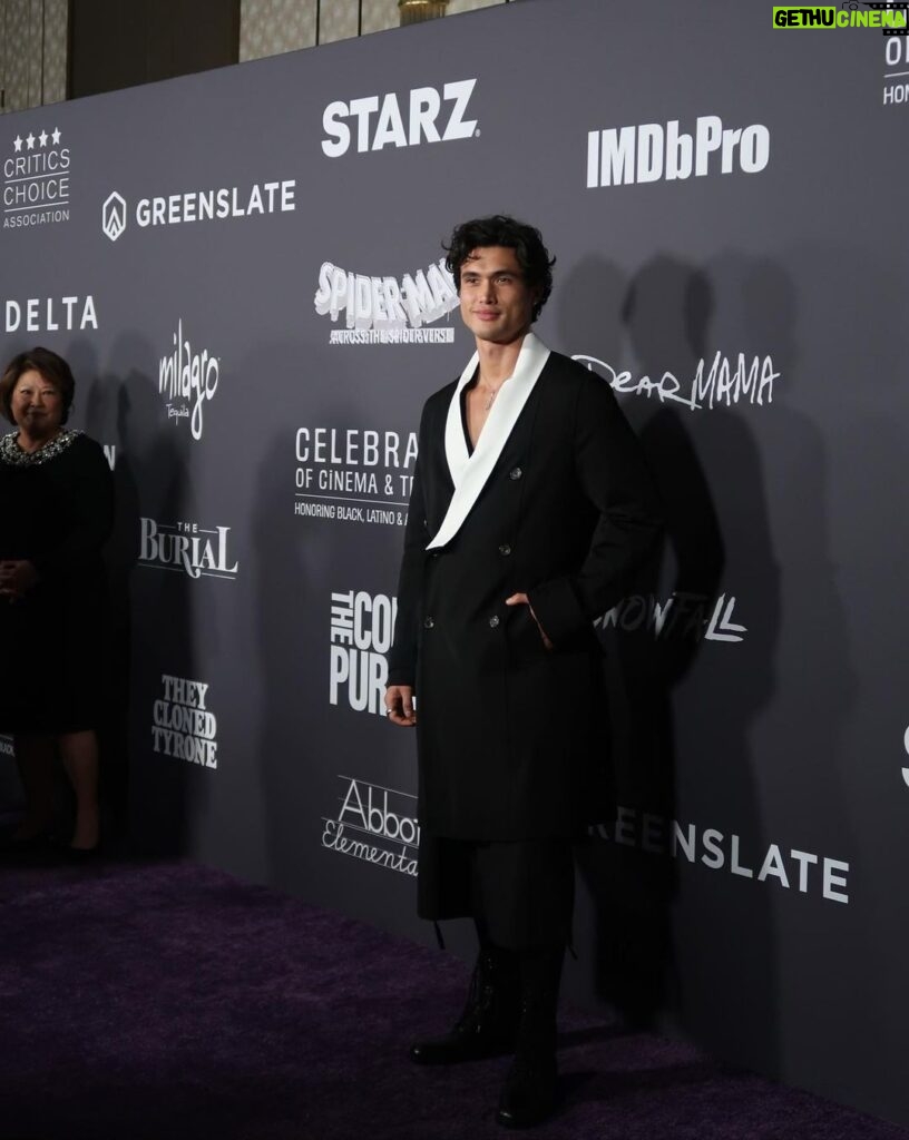 Charles Melton Instagram - Thank you to the Critics Choice Association for the recognition and to Steven Yeun for making my umma’s dreams come true Photo Credit: Getty Images for Critics Choice Association