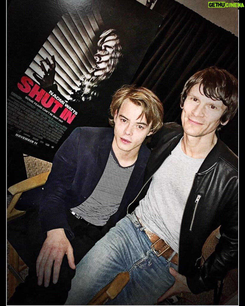 Charlie Heaton Instagram - Reunited at last! So good to finally catch up with Farren Blackburn, on our press junket for the movie 'SHUT IN' 😱🤕🙈 New York, New York